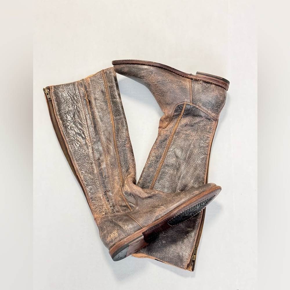 BED|STU Brown Leather Knee-High Boots